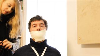 She ties him up and gags him many times 46