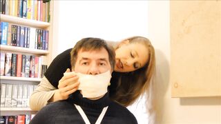 She ties him up and gags him many times 46