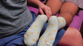 Sexy feet soles in nylon tights pantyhose dress socks foot fetish