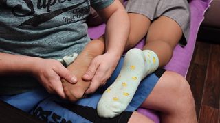 Sexy Feet Soles in Nylon Tights Dress knee Socks Foot Fetish Pantyhose