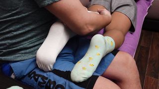 Sexy Feet Soles in Nylon Tights Dress knee Socks Foot Fetish Pantyhose