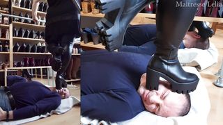 Piétinement du visage en bottes