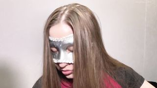 I paint my beautiful lips, and spit in the slave's mouth