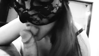 Good kitty sucks a big cock