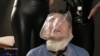 They put a bag on the head of the slave and spit a whole bunch of saliva The slave will not be able