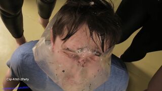 They put a bag on the head of the slave and spit a whole bunch of saliva The slave will not be able