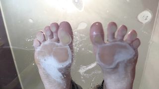 Eva . Look at my feet! Lick my drool slave! Open your mouth I will spit