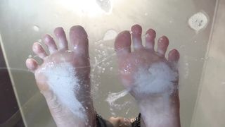 Eva . Look at my feet! Lick my drool slave! Open your mouth I will spit