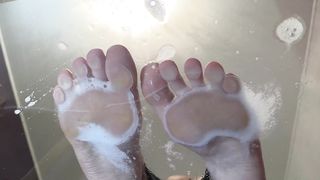 Eva . Look at my feet! Lick my drool slave! Open your mouth I will spit