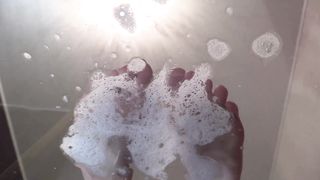 Eva . Look at my feet! Lick my drool slave! Open your mouth I will spit