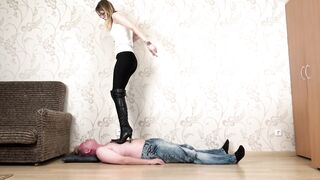 Under Sweet Weight - Anastasia - High Heeled Boots Trampling