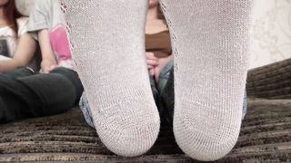 Under Sweet Weight - Angela, Eva, Judy - Sweaty Big Soles in White Socks