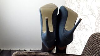 Under Sweet Weight - Sara - Shoes Dangling in Black Stockings