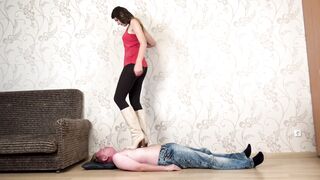 Under Sweet Weight - Stephanie - White Boots Trampling