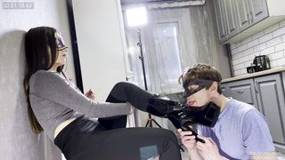 Lick my boots slave! How I love to spit and lower the slaves