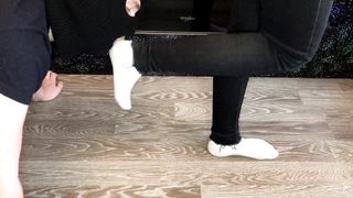 teen in white socks domination and mistress goddess kiss & sniff sock