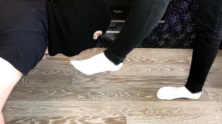 teen in white socks domination and mistress goddess kiss & sniff sock