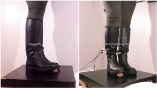 Amateur Breaking in BRAND NEW Harsh Sole Winter Boots Bootjob