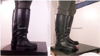 Amateur Breaking in BRAND NEW Harsh Sole Winter Boots Bootjob