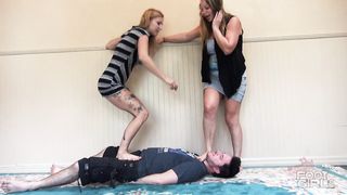 BrattyFootGirls - HeatherT & Mariah - Breaking His Balls