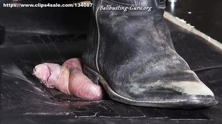 Extreme again Angel and new Model Tanni throat standing and jumps full weight standing on cockhead and Balls with patent leather