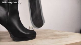 Princess Adriana - Black Boots Cock Crush and Tongue Crush
