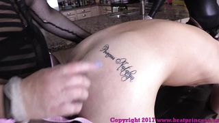 BratPrincess - Double Domme Doggystyle Strap On Spit Roast