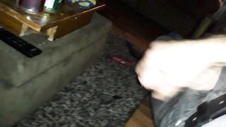 Jacking off on my buddy's couch