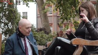 CRUEL ENGLISH FEMDOM - Mistress Evilyne - VERY PUBLIC FOOT SLAVE