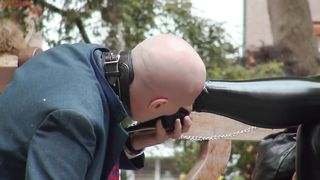 CRUEL ENGLISH FEMDOM - Mistress Evilyne - VERY PUBLIC FOOT SLAVE