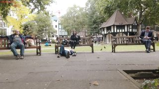 CRUEL ENGLISH FEMDOM - Mistress Evilyne - VERY PUBLIC FOOT SLAVE