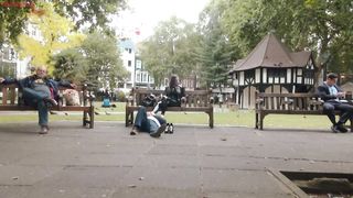 CRUEL ENGLISH FEMDOM - Mistress Evilyne - VERY PUBLIC FOOT SLAVE