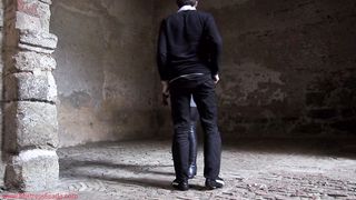 Ruining a stalker's balls and orgasm