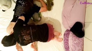 evil kitties glass dildo ass to ass with my bf