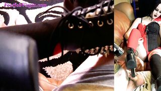 FootjobVirgin - 18yo Gothbabe First Foot Fetish Fun - Part 1