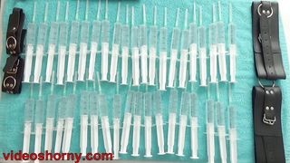 Torture with Saline Inflation of Tits and Pussy