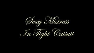 Chateau-Cuir - Sexy Mistress in tight catsuit