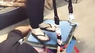 Girls Jump on his Head