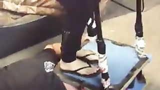 Girls Jump on his Head