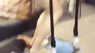 Girls Jump on his Head