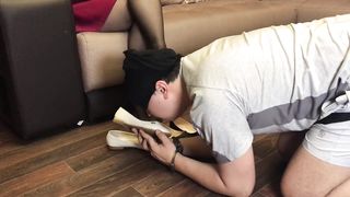 Femdome Bound Slave Lick Clean Shoes Mistress Handcuffs