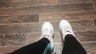 Femdome Slave in Handcuff Worship Sport Socks Mistress