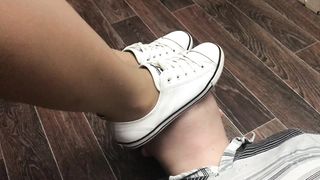 Femdome Slave Lick White Shoes Mistress