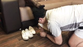 Femdome Bound Slave Lick Clean Shoes Mistress Handcuffs