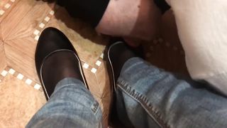 Slave Lick Black Shoes Mistress