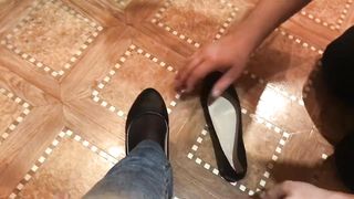 Slave Lick Black Shoes Mistress