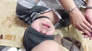 FEMDOME SLAVE KISS LICK NYLON Feet Stockings GAG FACESITTING HANDCUFFS