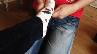 Slave Massage Legs Feet Foot in Socks Femdome