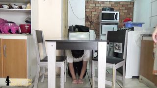 GirlsFetishBrazil - Punishing The Son For Having Smelled The Feet Hidden Under The Table