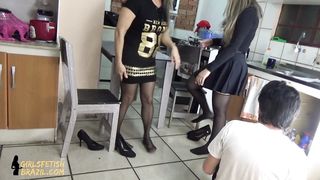 GirlsFetishBrazil - Punishing The Son For Having Smelled The Feet Hidden Under The Table